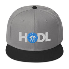 Load image into Gallery viewer, Cardano ADA HODL Snapback Cap Blue &amp; White
