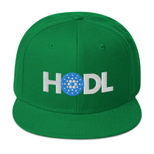 Load image into Gallery viewer, Cardano ADA HODL Snapback Cap Blue &amp; White
