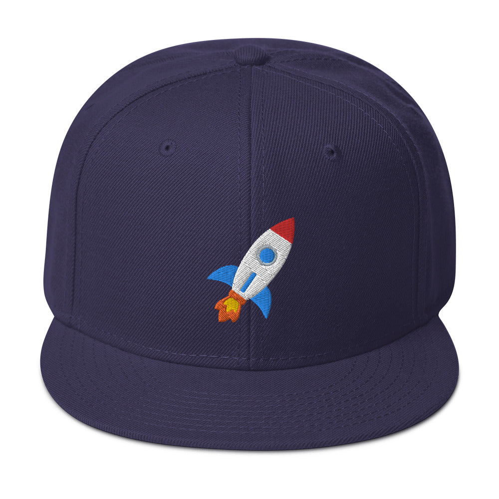 Rocket Emoji to the Moon Snapback Cap