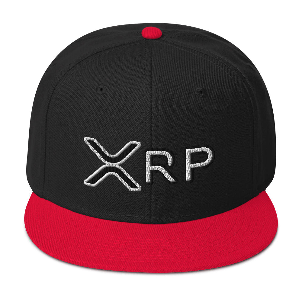 XRP Black & White Snapback Cap