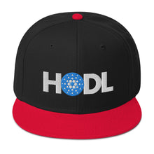 Load image into Gallery viewer, Cardano ADA HODL Snapback Cap Blue &amp; White
