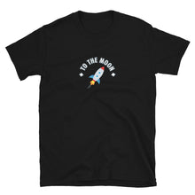 Load image into Gallery viewer, Stocks to the Moon Rocket Outline T-shirt
