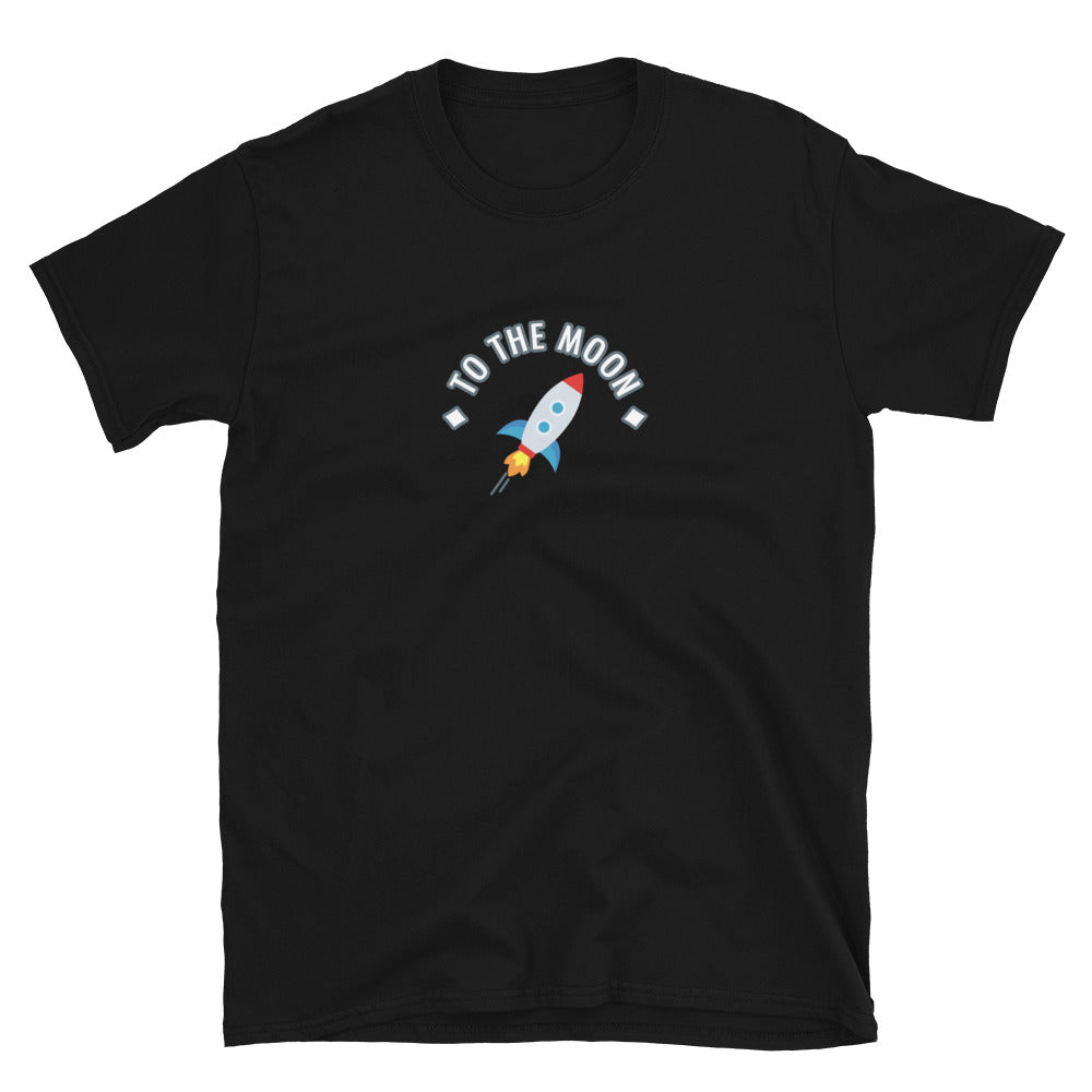 Stocks to the Moon Rocket Outline T-shirt