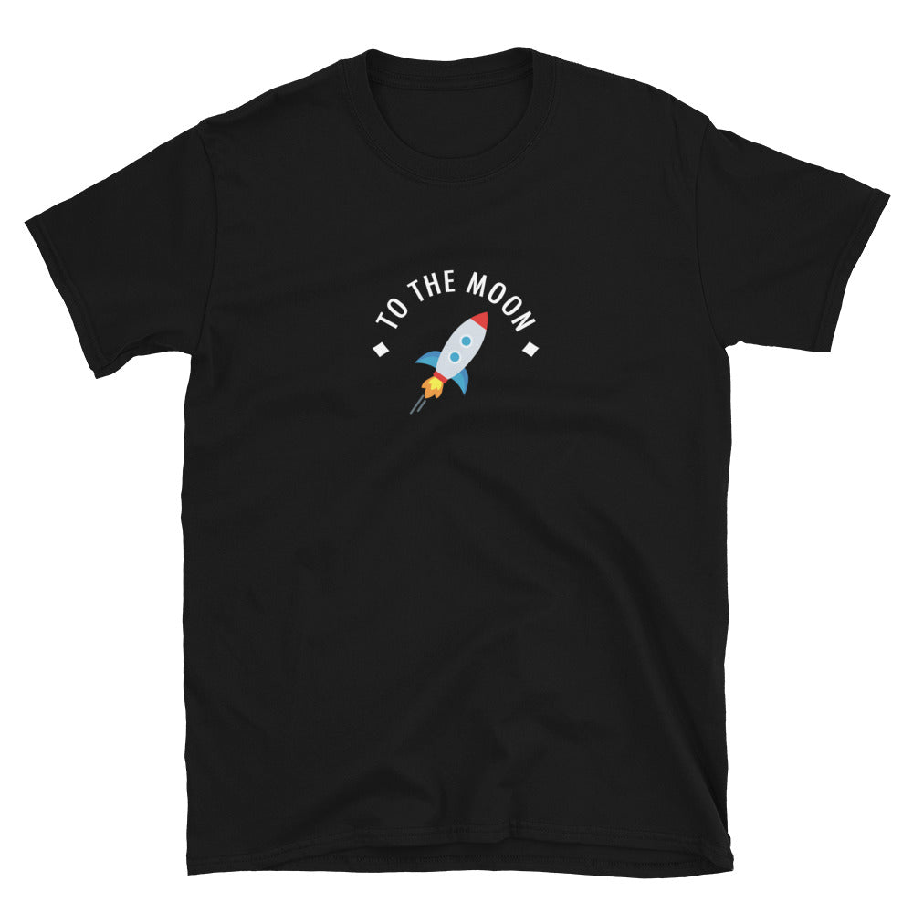 Stocks to the Moon Rocket Logo T-shirt