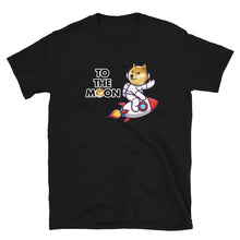 Load image into Gallery viewer, Doge to the Moon Black T-shirt
