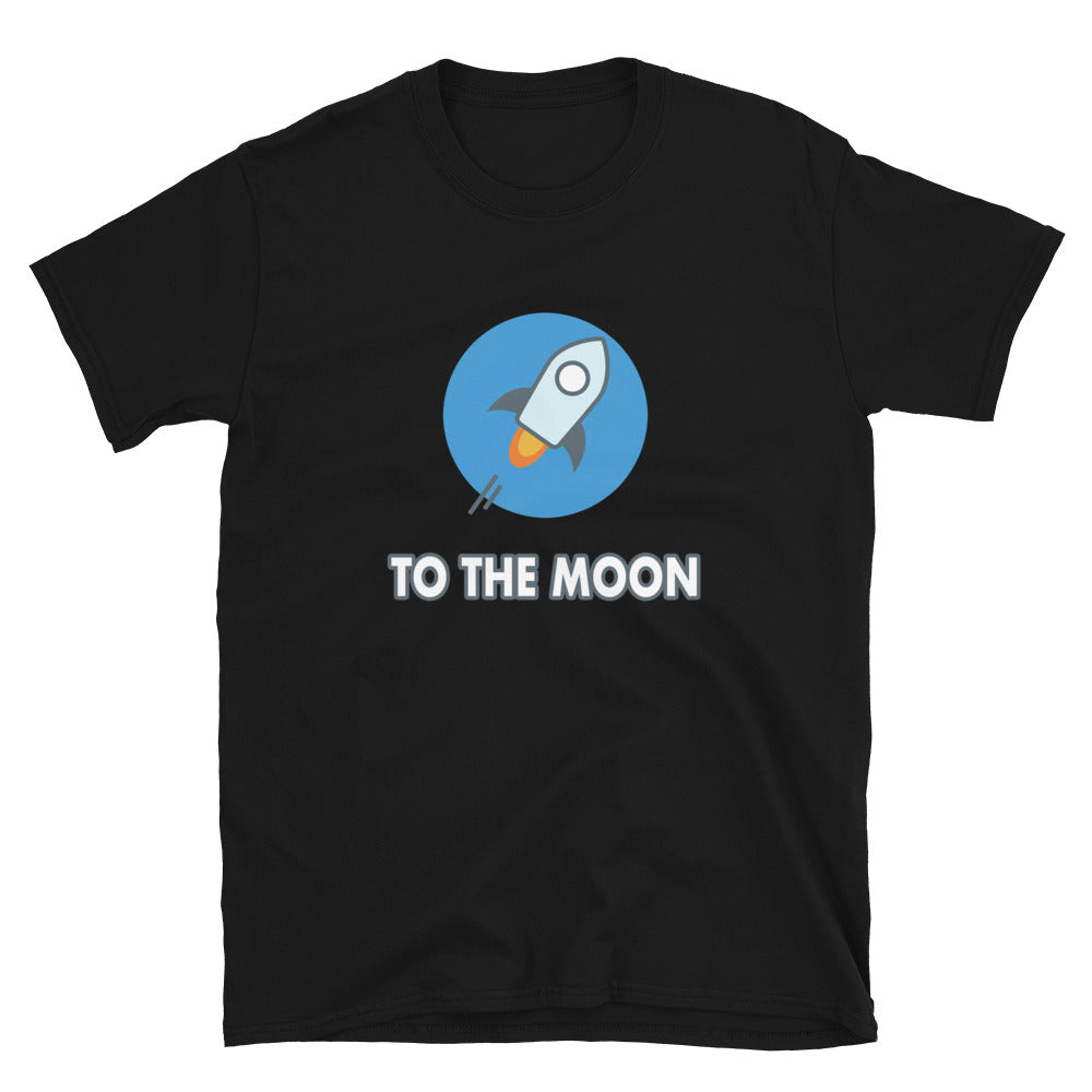 Stellar Crypto to the Moon Blue Outline T-shirt