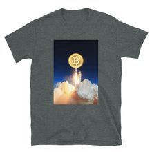 Load image into Gallery viewer, Bitcoin To the Moon Space Rocket T-shirt
