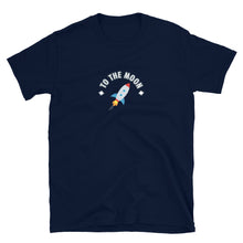 Load image into Gallery viewer, Stocks to the Moon Rocket Outline T-shirt
