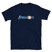 Load image into Gallery viewer, Bitcoin is Freedom Blue T-shirt
